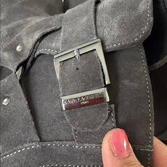 Karl Lagerfeld Gray Men's Suede Leather Boots Size 9.5 NWOT